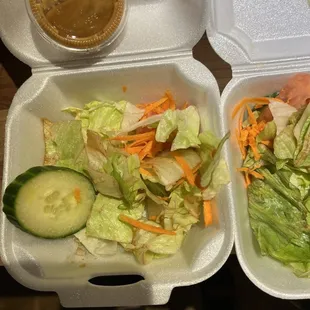 Brown salad with meal