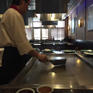 Chef cooks right in front of you