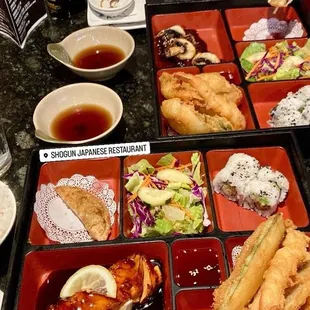 Bento Box (fish, New York strip steak)
