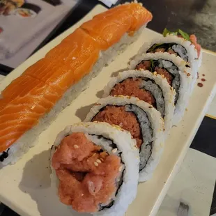 Monday 1/2 price specials (alaskan rolls &amp; spicy tuna rolls)