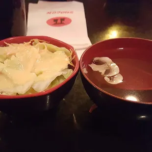 The salad and soup. Typical hibachi quality