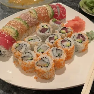Rainbow roll, Iciban roll &amp; Kamikaze roll. All great choices!
