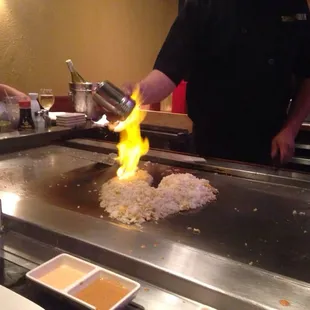 Fried rice- he called this 'heartburn!'