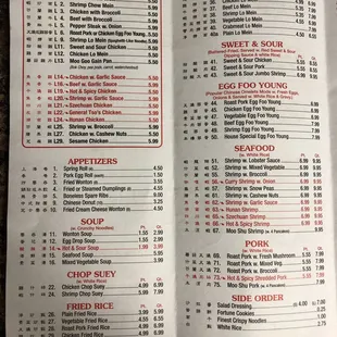 menu