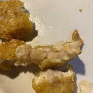 Raw kids meal chicken nuggets served to my 3yr old.