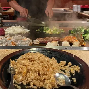 Hibachi cooking at Shogun...