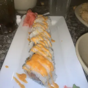 Spicy salmon sushi