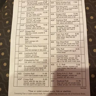 the menu