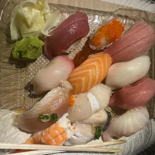 Nigiri Deluxe - pickup order I ate in the car lol. VERY good