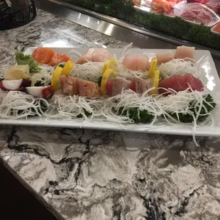 a platter of sushi