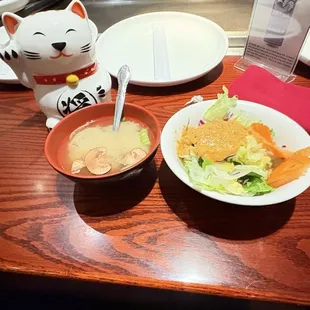 Organic Soybean Miso Soup along with their  House Salad....  yummm!!!