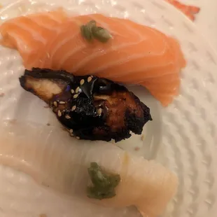 Salmon, unagi, halibut