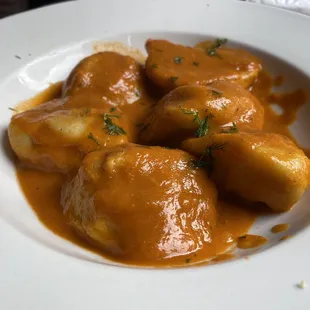 Eggplant, peas, potato with Indian tomato sauce