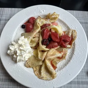 Crepes with compote berries