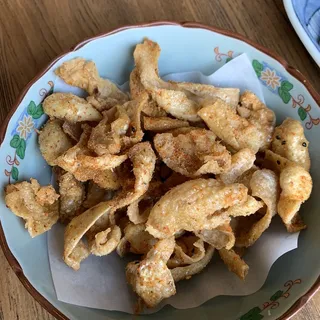 Crispy fried chicken skin