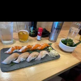 Salmon belly and hamachi belly