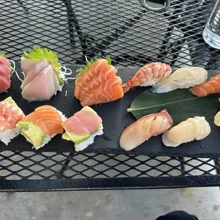 Sushi and sashimi combo.