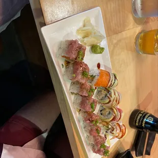 Super rainbow and shokunin spicy toro