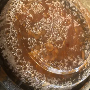 a close up of a pan of food