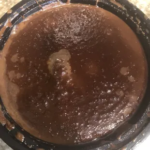 a bowl of chocolate pudding