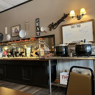 the inside of a restaurant