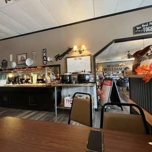 the inside of a restaurant