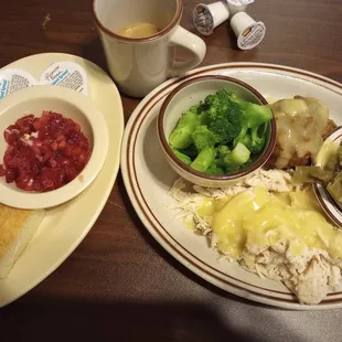 Pictures don't do it justice. Turkey, dressing, 2 sides w/cornbread and cranberry relish. Delicious.