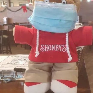 Shoneys bear being safe