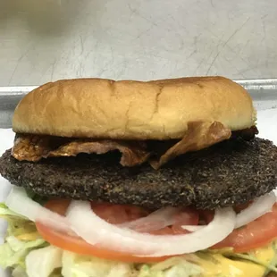 a burger on a bun
