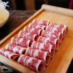 a plate of raw meat