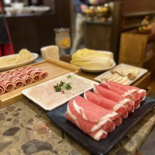 Lamb slices - unfortunately not cut against the grain