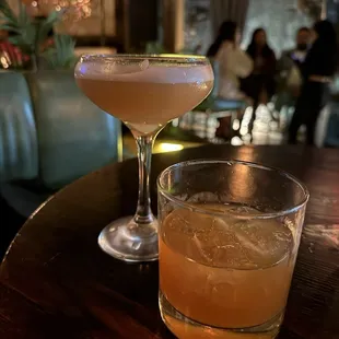 Whiskey sour and a godfather