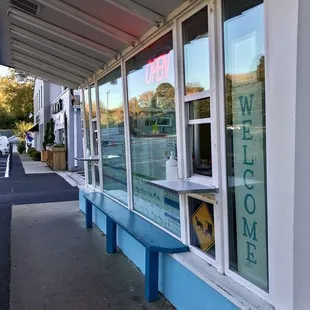 the front of the restaurant