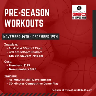 Get ready for the upcoming season with our Pre-Season workouts