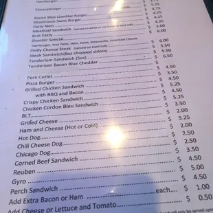 menu