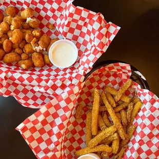 two baskets of food