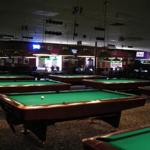 pool tables in a bar