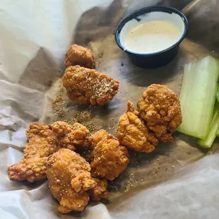 (Partially eaten) boneless pickle seasoned wings