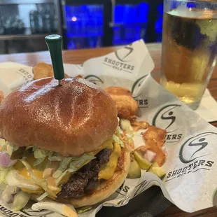 Smash Burger with Ice Cold Coors Light