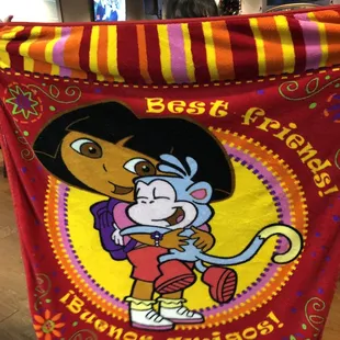 a cartoon character holding a banner