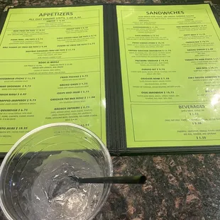 Sprite and menu. Ordered a grilled cheese and fries