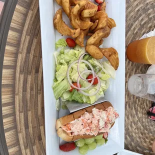 Lobster roll, which was good. Took 30 minutes waiting for food then 15 min after this picture was taken to get ranch.