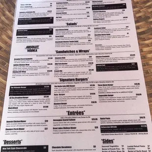 the menu