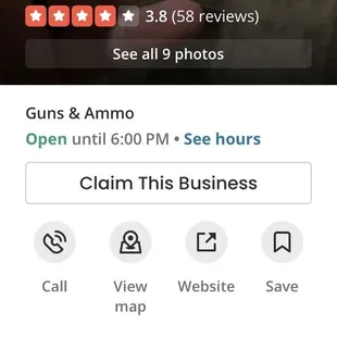 Yelp page showing open but really closed