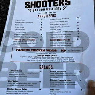 sushi and sashimi, menu