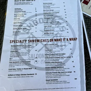 menu