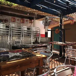 Patio seating only on weekdays