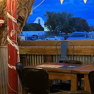 a table and chairs