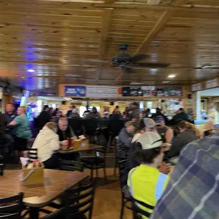 Knotty pine here and there and up there too.