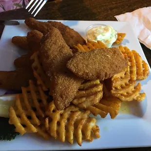 All you can fish and waffle fries